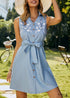 Blue Summer Boho Short Dress